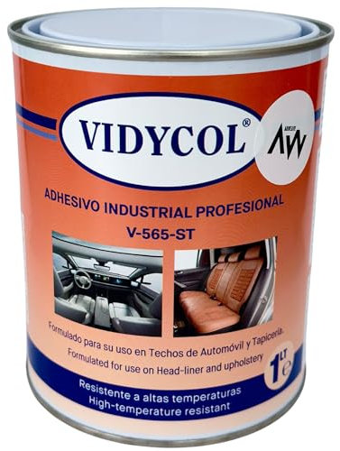 Pegamento resistente alta temperatura para tapicería y TECHO COCHE. Lata de 1L. Cola resistente para aplicar con brocha, super adhesivo y extra fuerte