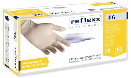 REFLEXX R46 300 Guanti in lattice senza polvere - gr 5.7-300 pz VARIE TAGLIE - OFFERTA - DPI Cat. 3 ospedaliero dentale alimentare (XL)
