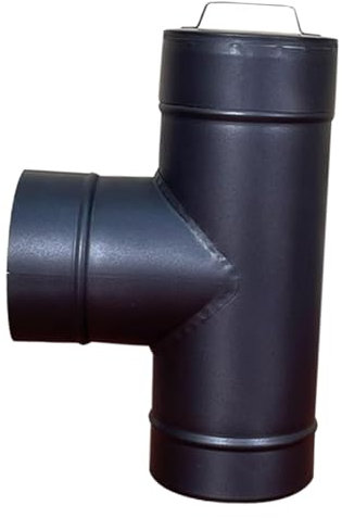 Aymzbd Tubo de Estufa Dia.150mm, Conector de Tubo de Chimenea Portátil de Acero Inoxidable, tee para Calor