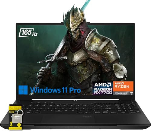 Asus TUF Gaming A16 Laptop 16 WUXGA 165Hz 7ms 100% sRGB AMD Octa-core Ryzen 7 7735HS 16GB RAM 512GB SSD AMD Radeon RX 7700S 8GB (>RTX4060) Backlit USB-C USB4 Fast Charging Win11 Pro w/ICP Accessory