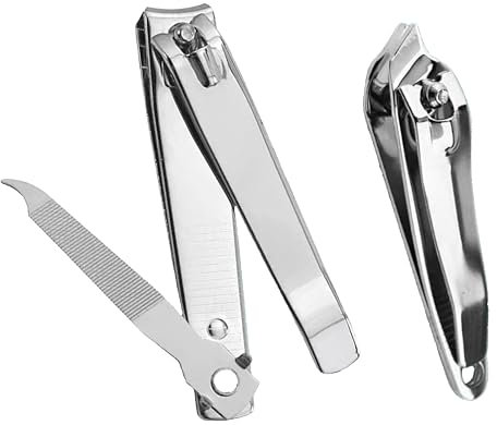 Well-Made Nail Clipper Set 2 Pcs, Wide Jaw Opening Nail Clipper for Fingernail and Toenail, Seniors,Well-Made Premium Sharp Stainless Steel Fingernail Clippers