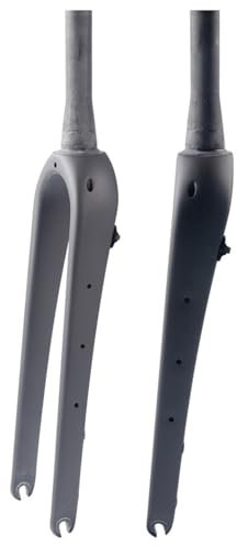 HWEVDHJ Fourche Gravel Vélo 700C Fourche Rigide en Fibre Carbone 1-1/8 Tube Droit/taillé Frein À Disque Fourche QR 100 Mm Fourche De Vélo De Vélo 28.6mm Pneus 55C Maximum(Tapered Tube,Matte Black)