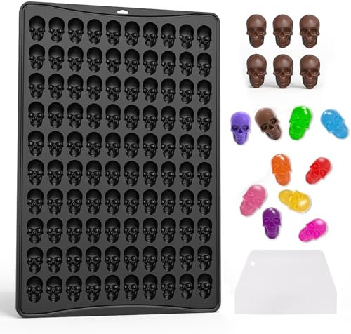 Schokoladenform Silikon, Halloween Totenkopf Silikonform Pralinen Selber machen, Wiederverwendbare Süßigkeiten Backform, Schokoladenform Tief Silikon, Antihaftbeschichtung Silikonform Schokolade