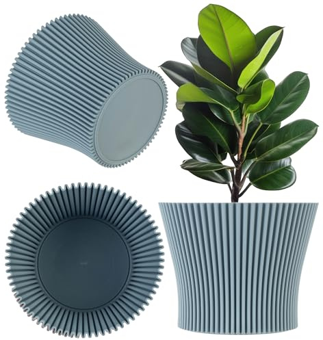 KADAX Übertopf aus Kunststoff, Blumentopf im modernen Design, Pflanztopf für Zimmerpflanzen, Kräutertopf für Innen- und Außenbereich (Mintgrün, 19 cm)