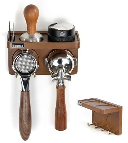 NEOUZA Mini Espresso Accessori Holder Station Wall Mounted Organizer per 51/53/58mm Caffè Tamper Distributore Portafilter Mensola di Stoccaggio per Bar Home Office