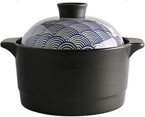 Cocotte en Céramique avec Couvercle, Marmite en argile, cocotte en céramique, pour feu ouvert, résistante aux hautes températures, cocotte à soupe de style japonais avec double couvercle, adaptée au