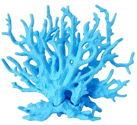 Cadzyre Holz Aquarium Dekoration Gefälschte Koralle, Garnelen Aquarium & Aquarienpflanze Echt, Geeignet für kleine bis mittlere Aquarien 12cm x 15cm (3D, blau)