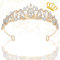 Srup Kristall Strass Braut Prinzessin Tiara, Diadem Hochzeit Krone Kristall, Mädchen Crown Diadem, Diadem Geburtstag Silber, Braut Krone, Krone Damen, für Abschlussball, Geburtstagsfeier (Gold)