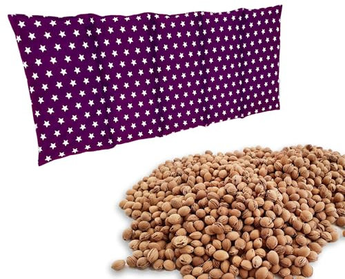 Edel Living Großes Kirschkernkissen - Entspannungskissen - Heizkissen für Mikrowelle (Wärmekissen) - langes Relaxkissen - Kirschkern-Kissen (lila)