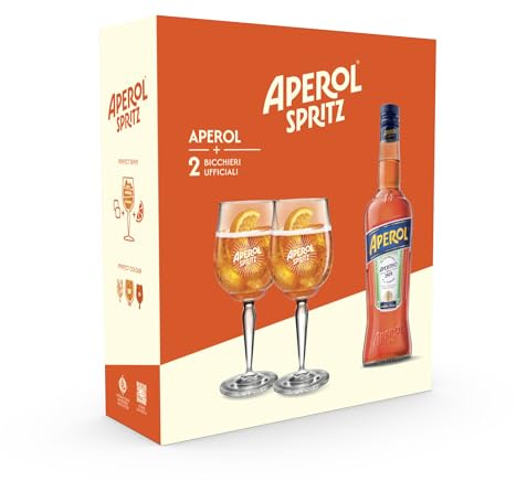 Aperol - Spritz Kit Regalo, Aperol 70 cl + 2 Calici