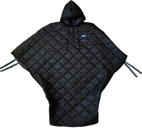 Joygoodta Rollstuhldecke, Warmer Fleece-gefütterter Rollstuhl-Poncho mit Kapuze, Wind- und wasserdicht, Ganzkörperabdeckung für Erwachsene, Männer und Frauen, Körpergröße unter 69 Zoll, Reg