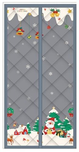 Uoqpty Housse de porte isolante | Épaissie magnétique coupe-vent – Gardent les courants d'air froid à l'extérieur | Pour maison, terrasse, chambre, porte, appartement, extérieur, hommes et femmes