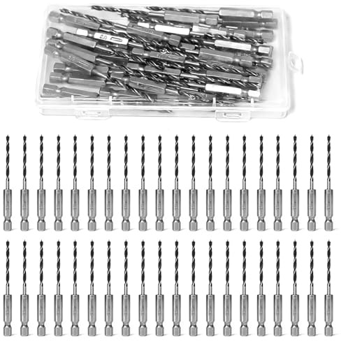 40-er Holzbohrer 3mm Holzspiralbohrer mit Zentrierspitze, Brad Point Bohrer mit 1/4 Sechskantschaft, Kohlenstoffstahl Spiralbohrer Micro Metallbohrer Set für Runde Löcher in allen Arten von Holz