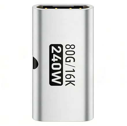 Adapter mit Zwei -Anschlüssen – Konverter-Verlängerung 240 W – Anschluss USB C auf C – für Konferenz Reise Desktop Laptop Arbeitsplatz Präsentation Mai