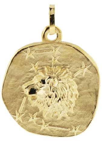 trendor Anhänger Löwe Sternzeichen 925 Silber Vergoldet ⌀ 20 mm 21300-08 | wunderschönes Schmuckstück für Damen und Herren, elegante Geschenkidee