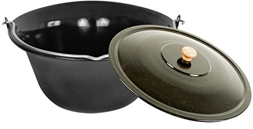 Grillplanet Set 22 Liter Gulaschkessel Gulaschtopf Emaille Deckel für Kesselgulasch