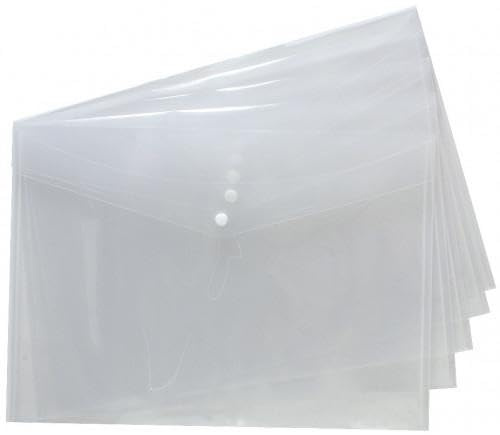 Tiger A3 Clear Stud Wallet Folder Plastic Document Holder File Popper Wallets (Pack of 1)