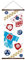 Japan Festival MATSURI Rollbild handbedruckt in Japan 110 x 43 cm (Stoff 90 x 34,5 cm)