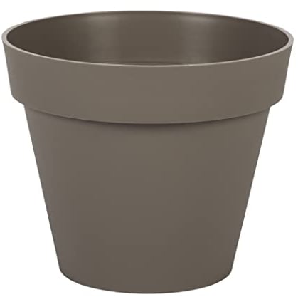 EDA - Vaso da fiori rotondo Toscana Ø 20 cm - Volume 3 L - Ø 20 x H.17 cm - Tortora
