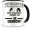 Samunshi® Ich denke an Eishockey Tasse Kaffeetasse Teetasse Kaffeepott Kaffeebecher Becher H:95mm/D:82mm schwarz