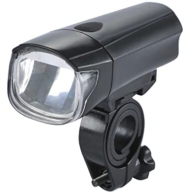 FISCHER Frontlicht Fahrrad LED | 15/40 Lux Helligkeit | batteriebetrieben | extrem spritzwassergeschützt, Schwarz