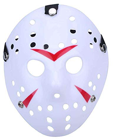 Boolavard Horror Mask Halloween-Kostüm Hockeymaske Party Cosplay Requisiten Maske (Weiß)