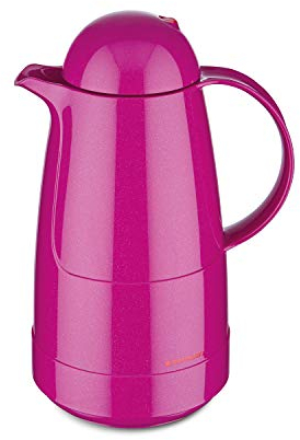 ROTPUNKT Isolierkanne 210 Christine 1,0 l | Zweifunktions-Drehverschluss | BPA-frei - gesundes Trinken | Made in Germany | Warm + Kalthaltung | Glaseinsatz | Sparkling pink