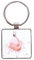 Wrendale Schlüsselanhänger Flamingo 4x4cm weiß rosa Metall Silber Design