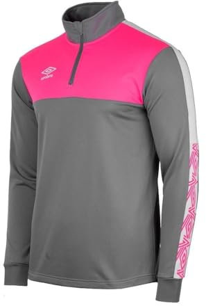 UMBRO 22003I Sudadera de Entrenamiento, Hombre, Gris Y Fucsia, L