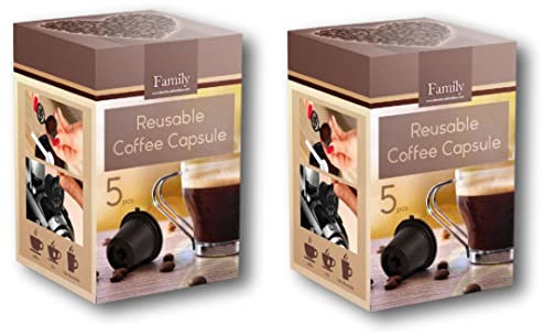 EKNA Lot de 10 capsules de café rechargeables - Qualité supérieure - Respecte l'environnement et compatible avec Nespresso & Dolce Gusto (10)