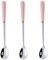 Goeielewe 3PCS Mixing Spoons for Coffee, Dessert, Ice Cream, Milkshake, Stainless Steel Iced Teaspoon with Ceramic Handle Tablespoons Espresso Cocktail Stirring Spoons, 6.8-Inch (Pink)