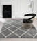 the carpet Bahar Shaggy Hochflor (35 mm) Langflor Wohnzimmer Teppich Rauten Muster Grau 080x250 cm