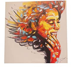 Biscottini Modernes Bild Wohnzimmer 61x2x61 cm | Bild auf Leinwand | Schlafzimmer Gemälde | Vintage-Gemälde | Küchenbilder