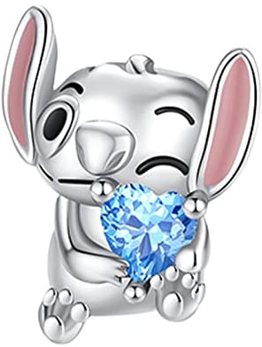 Amuefer Koala Charms für Armbänder Blau Herz Zirkonia 925 Sterling Silber Anhänger für Halsketten Geschenke für Frauen Mädchen