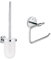 GROHE Essentials - Toilettenbürstengarnitur & BAU Cosmopolitan - WC-Papierhalter (Material: Metall, verdeckte Befestigung, zum Bohren oder kleben), Chrom, 40457001, Small