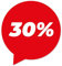 Primus Print Sale Aufkleber - 5 x 30% - wiederablösbar für Schaufenster/Fenster Ausverkauf Rabatt (30%)