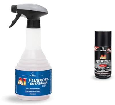Dr. Wack – A1 Flugrost-Entferner Gel 500 ml, Premium Auto-Reiniger & A1 Kunststoff Tiefenpfleger matt 250 ml