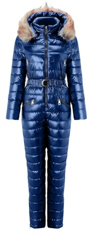 Skianzug Damen Winddicht Overall Wasserdicht Schneeanzüge Für Damen Winter Overall Winter Warme Skianzüge Schneeanzüge Ski Anzug Mit Kapuze Blau L