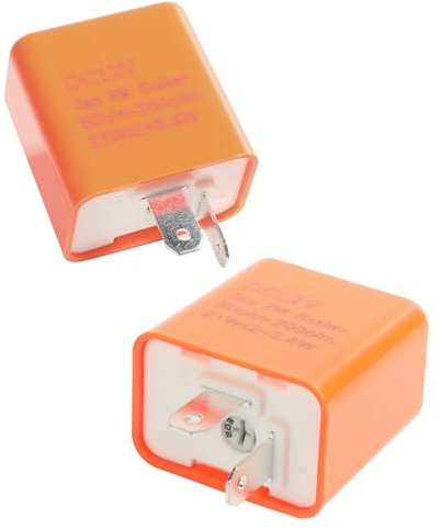 Flaconi 2PCS Relé Intermitente de Motocicleta,Luz de Señal de Giro LED,Relé de Flash Electrónico LED de 2 Pines,relé de Señal de Giro Universal,Apto para Coches,Motos y Bicicletas