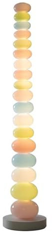 ATAPNLNMTZ Lampada da Terra Candy, Lampada da Lettura, Lampada da Terra a LED Dimmerabile con Paralume in Vetro e Base in Metallo, Lampadas da Soggiorno per Camera da Letto