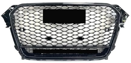IPEVMLZ Wabenförmige Frontstoßstangen-Grill Im RS4-Stil Für Oberer Grill Mit Quattro Für A4 S4 B8.5 2013-2015(Glänzend schwarz)