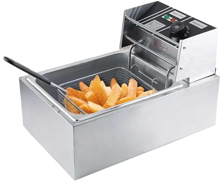 Blendra 6L Deep Fat Fryer 2500W with Adjustable Temperature 50-200°C | Stainless Steel Chip Fryer With Easy Clean Removable Pans, Basket And Lid, For Home Meals, Fries, Chicken Wings,Donuts