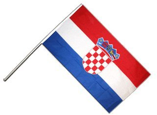 Flaggenfritze® Große Stockflagge Schwenkflagge Kroatien 60 x 90 cm