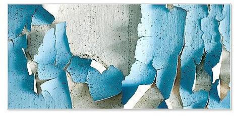 banjado Magnettafel weiß 78 x 37cm / Magnetwand Metall/Magnetpinnwand als Memoboard/Pinnwand Magnettafel Küche, Büro, Kinderzimmer inkl. 4 Magnete & Montageset - Motiv Blätternde Farbe