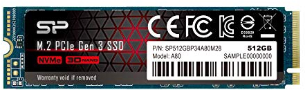 Siliconpow Silicon Power SSD P34A80 512GB, M.2 PCIe Gen3 x4 NVMe, 3200/3000 MB/s, SP512GBP34A80M28