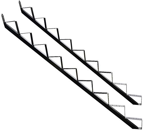 Treppenrahmen 2-10 Stufen-Wahl Stahl-Treppe Schwarz Treppenholm/Wählen Sie die Stufen-Anzahl (9 stufig)