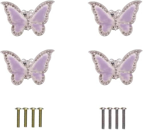Eforlike Lot de 4 boutons de porte de placard en forme de papillon Orange
