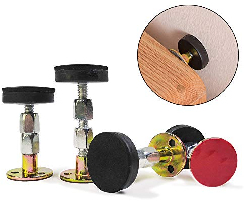 hengtaiwei 4 Pack Headboard Stoppers, Adjustable Threaded Bed Frame Anti-Shake Tool Bed Wall Stopper, Prevent Rocking Headboard Pad, Headboard Stopper Stabilizer Bumper for Wall Floor