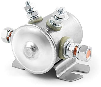 QWORK Relé de solenoide, interruptor de servicio continuo de 300A 12 V DC para carros de golf