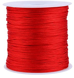 Raguso Rosso 100 M x 0 , 8 mm Nylon Cinese Nodo Nodo Braccialetto macramè Fare Rattail Filo Macrame Filo Corda Bordeaux Nylon bordare Cavo bracciali e collane Fai da Te Fare jwelry